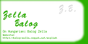 zella balog business card